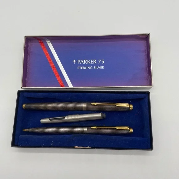 Parker 75 vintage sterling silver 14k pen set